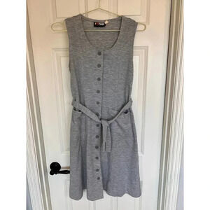 Vintage MCM RRRRuss‎ gray sleeveless button down sweater dress small or medium